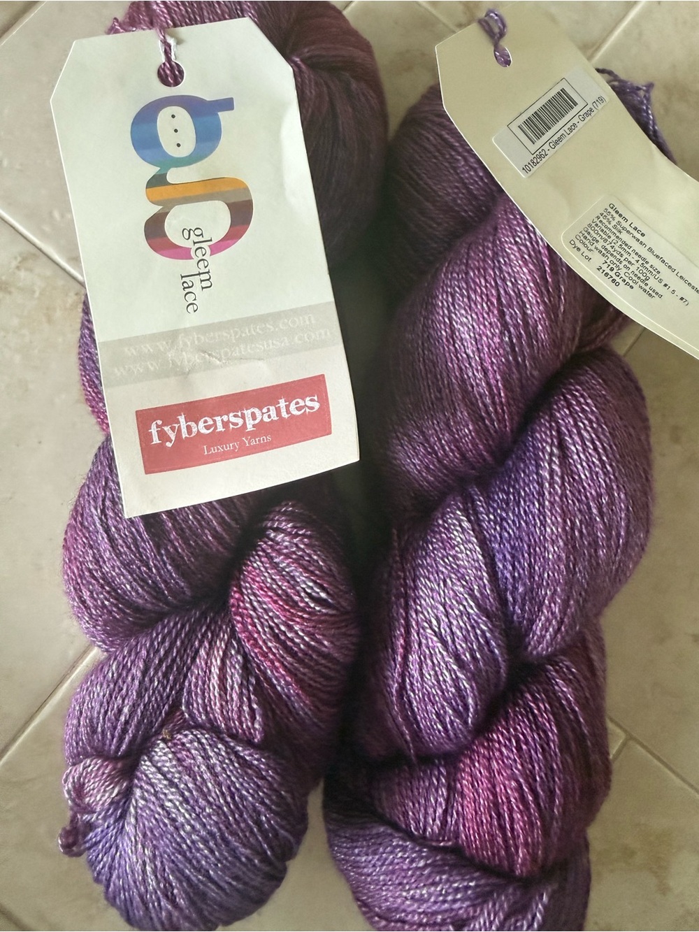 Fyberspates Gleem Lace Hand-Dyed Yarn in Purple Mix - Grape